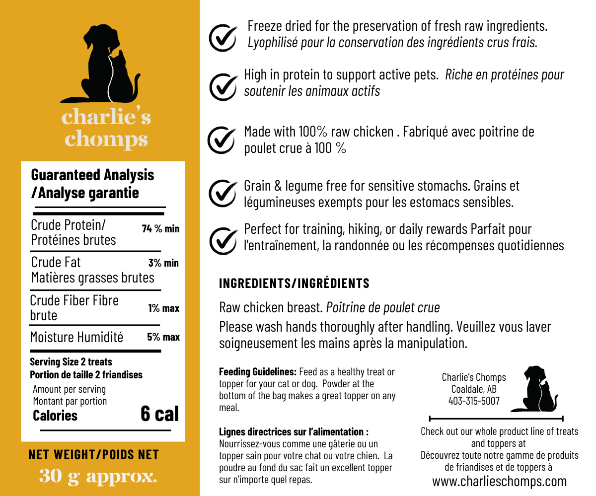 Freeze-Dried Chicken Dog Treats – Single Ingredient, High Protein Snack