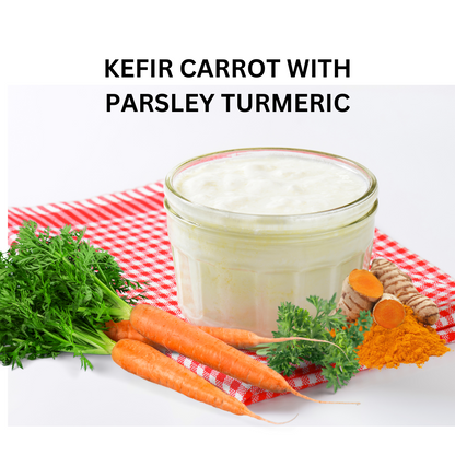 Kefir Turmeric Carrot Topper with parsley